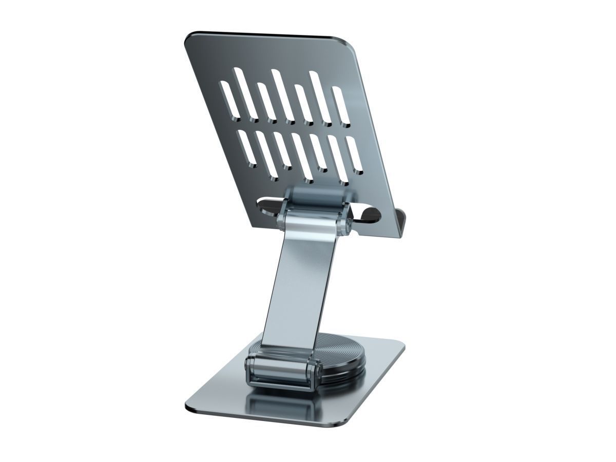 Conceptronic THANA08G Foldable Swivel Phone Stand 360° Rotating Base Adjustable Height Grey