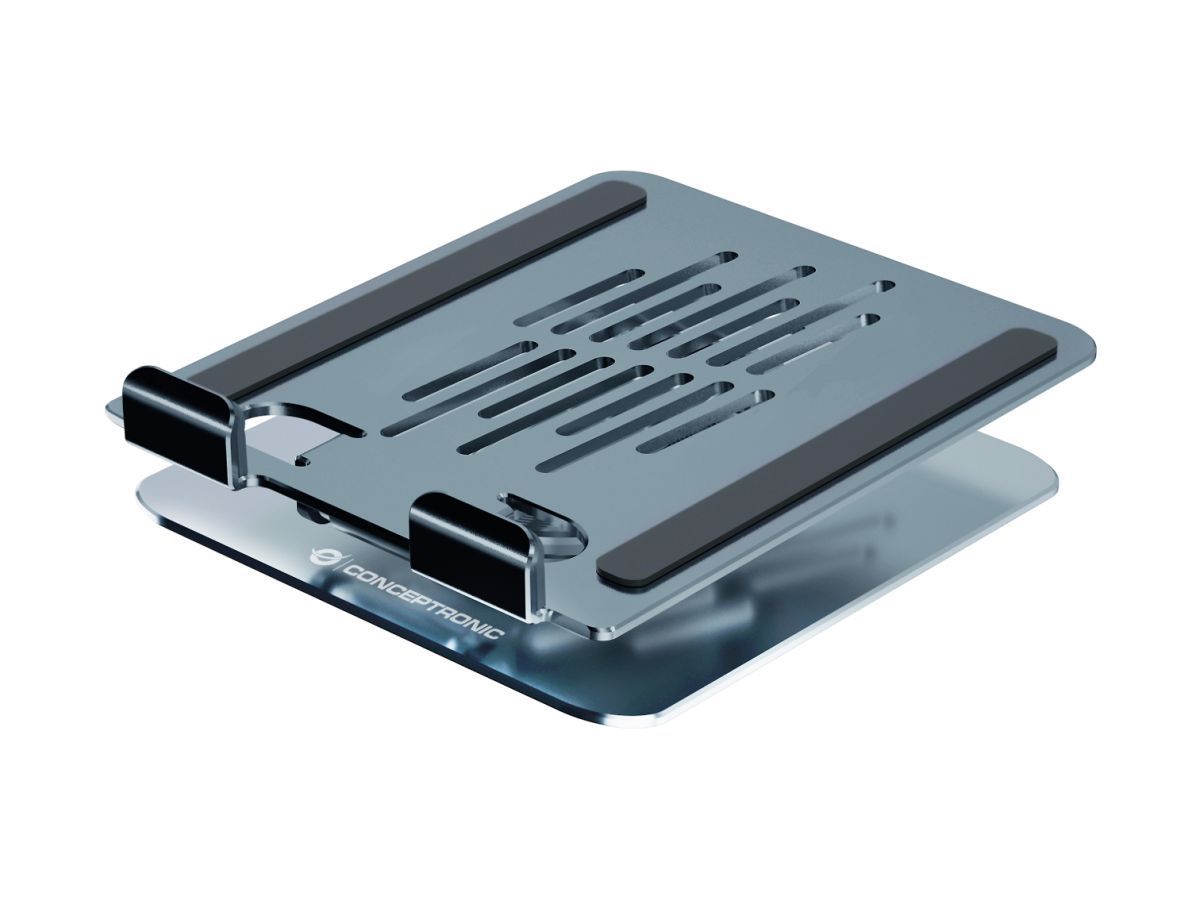 Conceptronic THANA09G Foldable Swivel Tablet Stand 360° Rotating Base Adjustable Height Grey