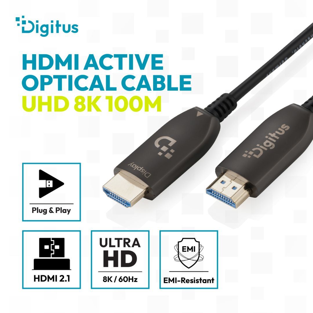 Digitus HDMI AOC Hybrid Fiber Optic Cable UHD 8K 40m Black