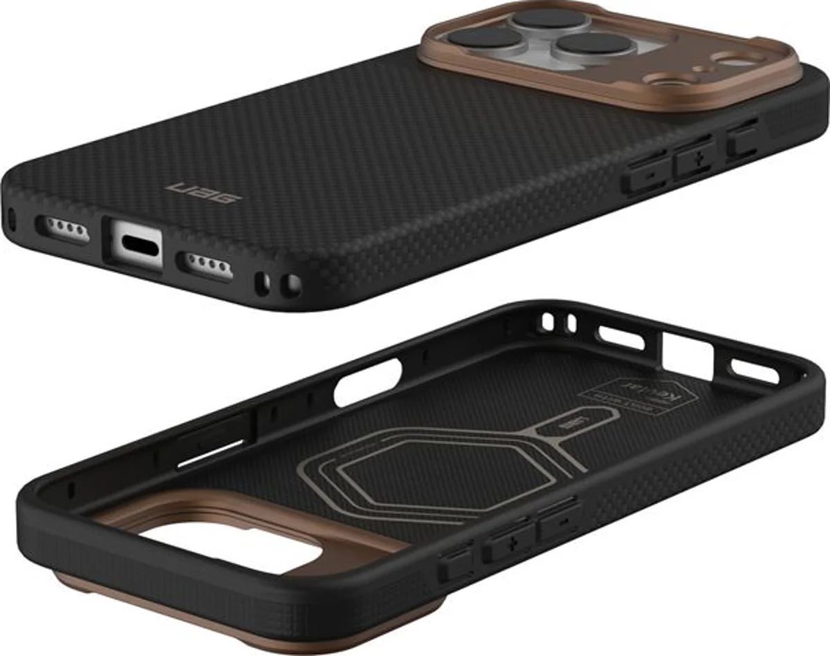 UAG Fiber Armor case for iPhone 17 Pro Kevlar Graphite/Bronze