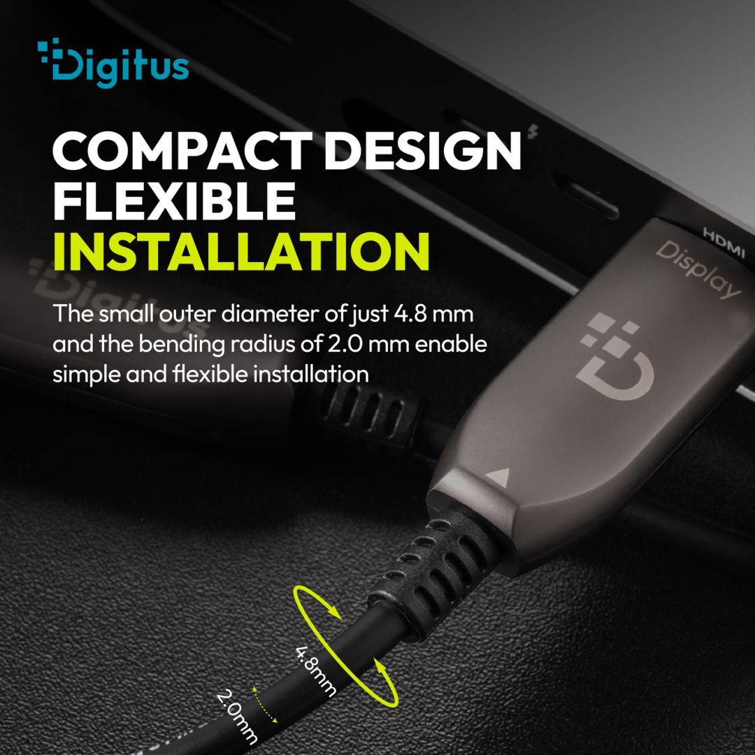 Digitus HDMI AOC Hybrid Fiber Optic Cable UHD 8K 80m Black