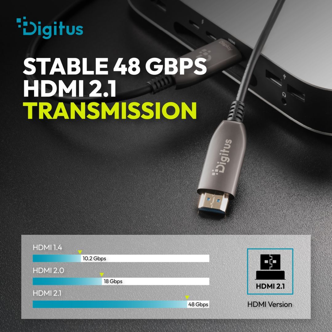 Digitus HDMI AOC Hybrid Fiber Optic Cable UHD 8K 90m Black