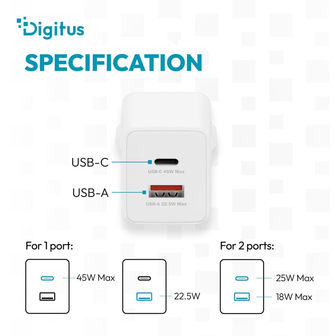 Digitus USB GaN Charger 45W White