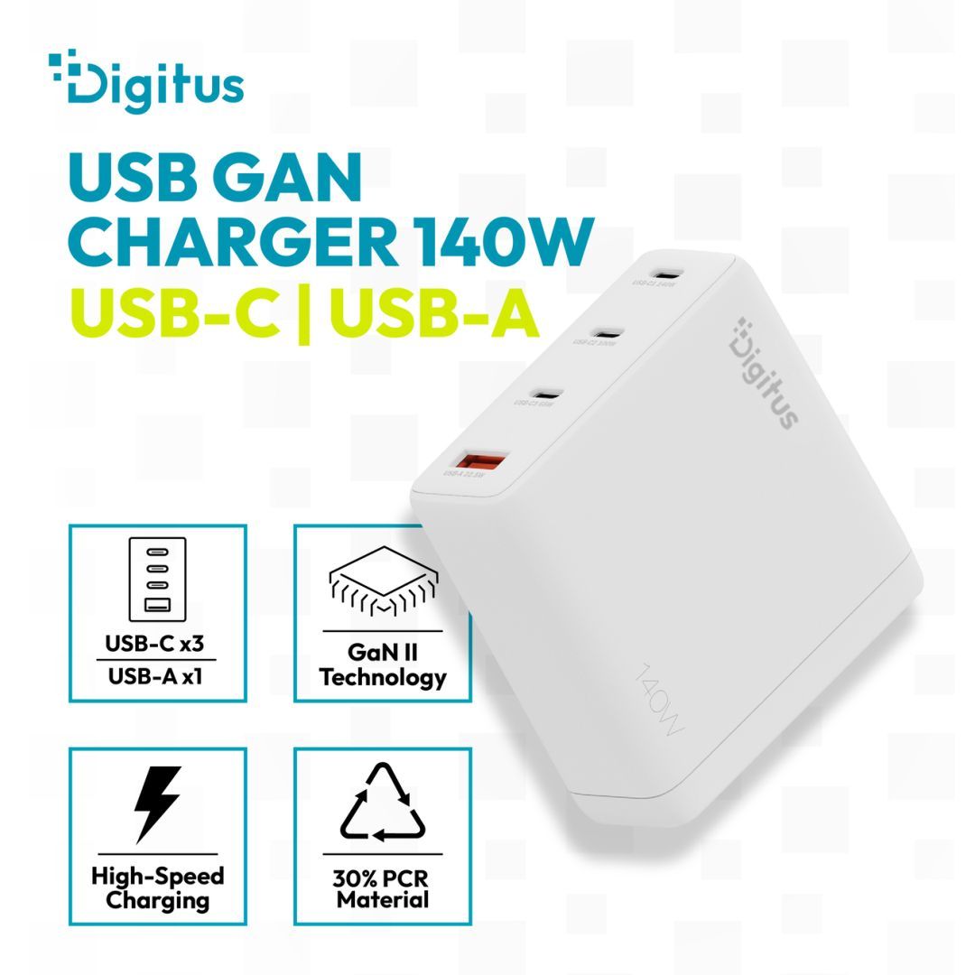 Digitus USB GaN Charger 140W White
