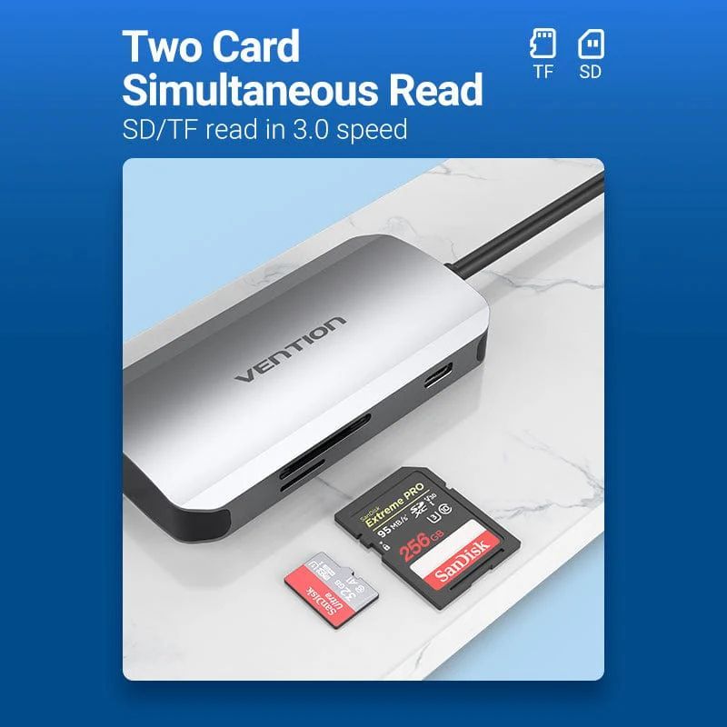Vention TNHHB USB3.0 Card Reader Silver