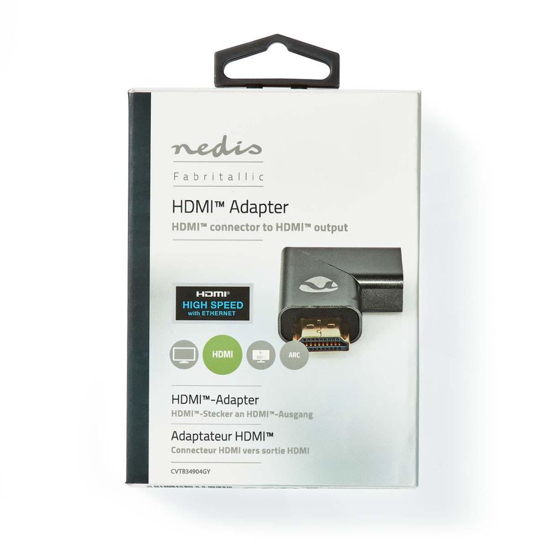 Nedis HDMI Adapter Angled Right Gun Metal Grey