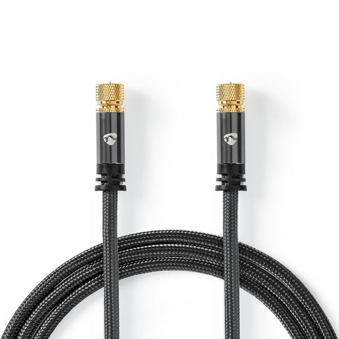 Nedis F Male - F Male Satellite & Antenna Cable 5m Gun Metal Grey