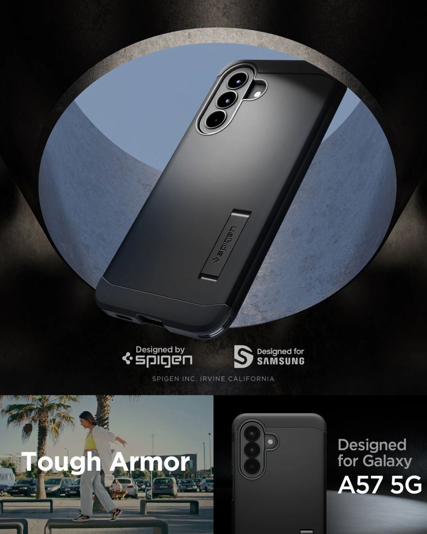 Spigen Tough Armor case for Samsung Galaxy A57 5G Black