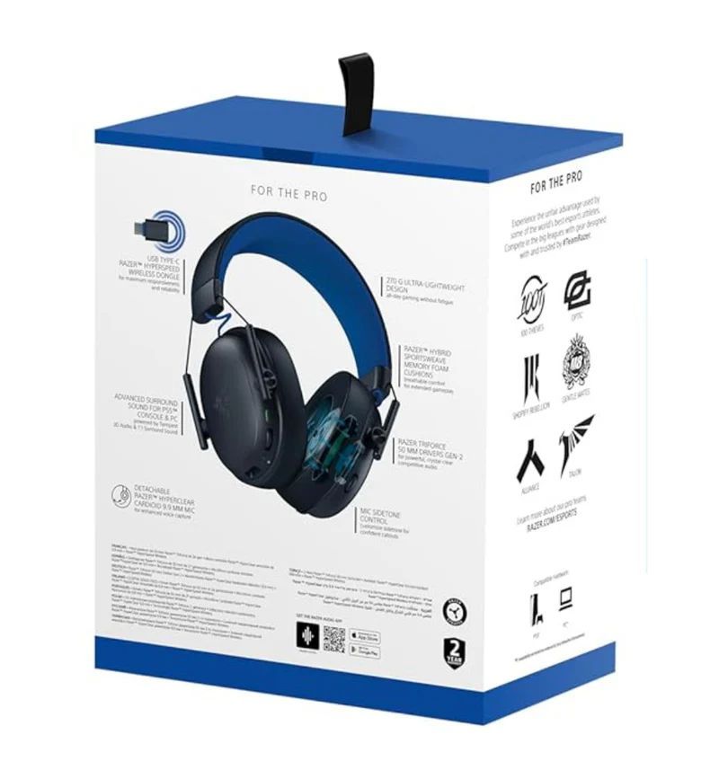 Razer BlackShark V3 X Hyperspeed Wireless Bluetooth Headset for PlayStation Black/Blue