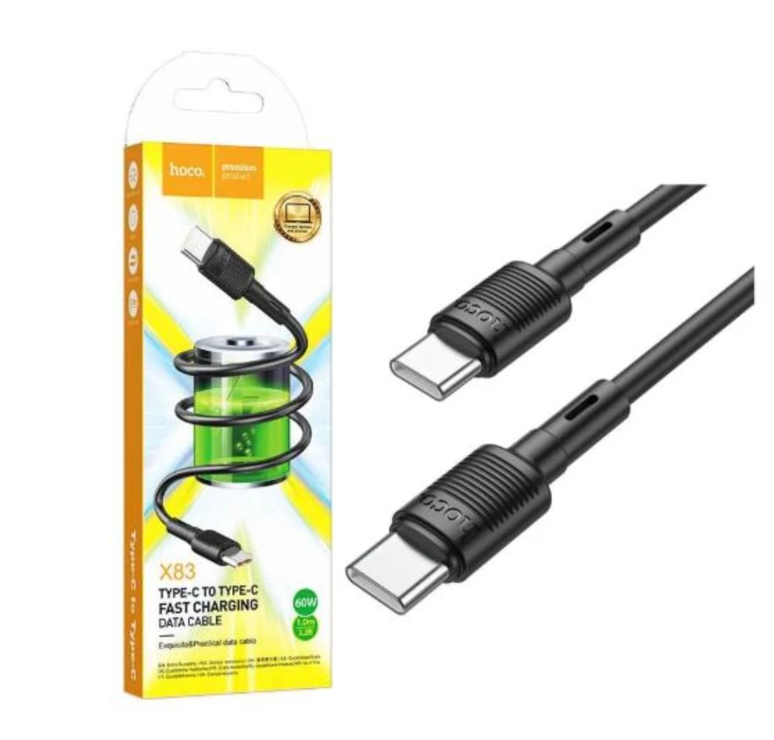 Hoco X83 USB-C to USB-C PD 3A 60W cable 1m Black