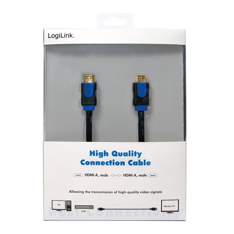 Logilink HDMI male/male 4K/30 Hz cable 3m Black/Blue