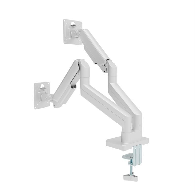 Gembird Desk mounted adjustable double monitor arm 17"-32" White