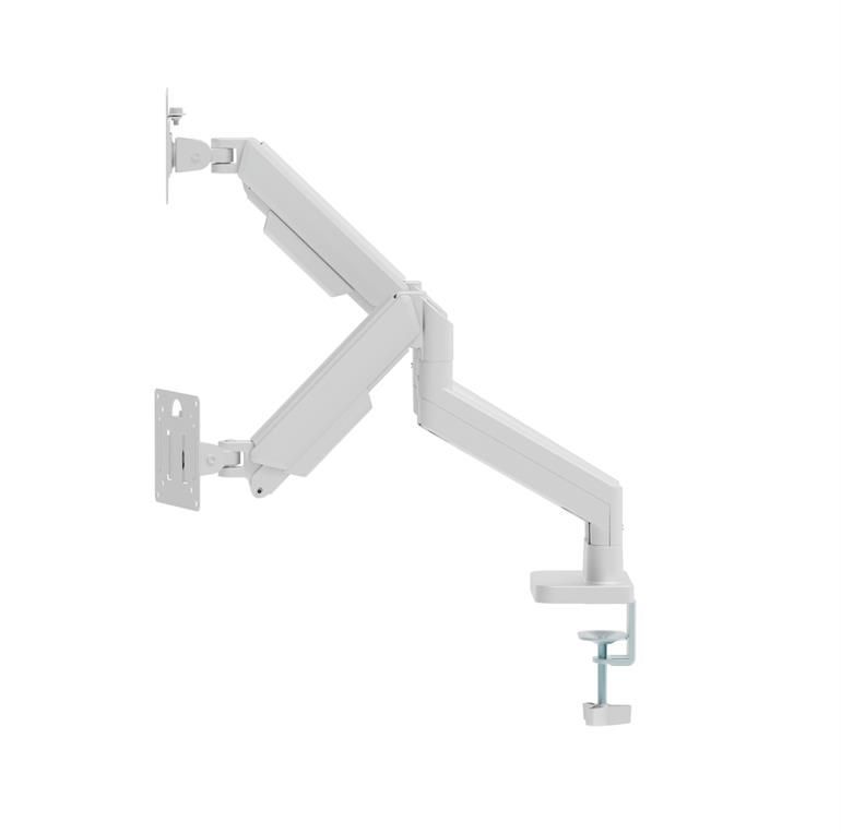 Gembird Desk mounted adjustable double monitor arm 17"-32" White