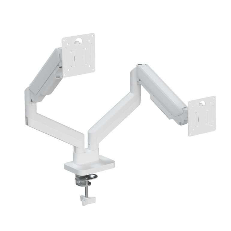 Gembird Desk mounted adjustable double monitor arm 17"-32" White