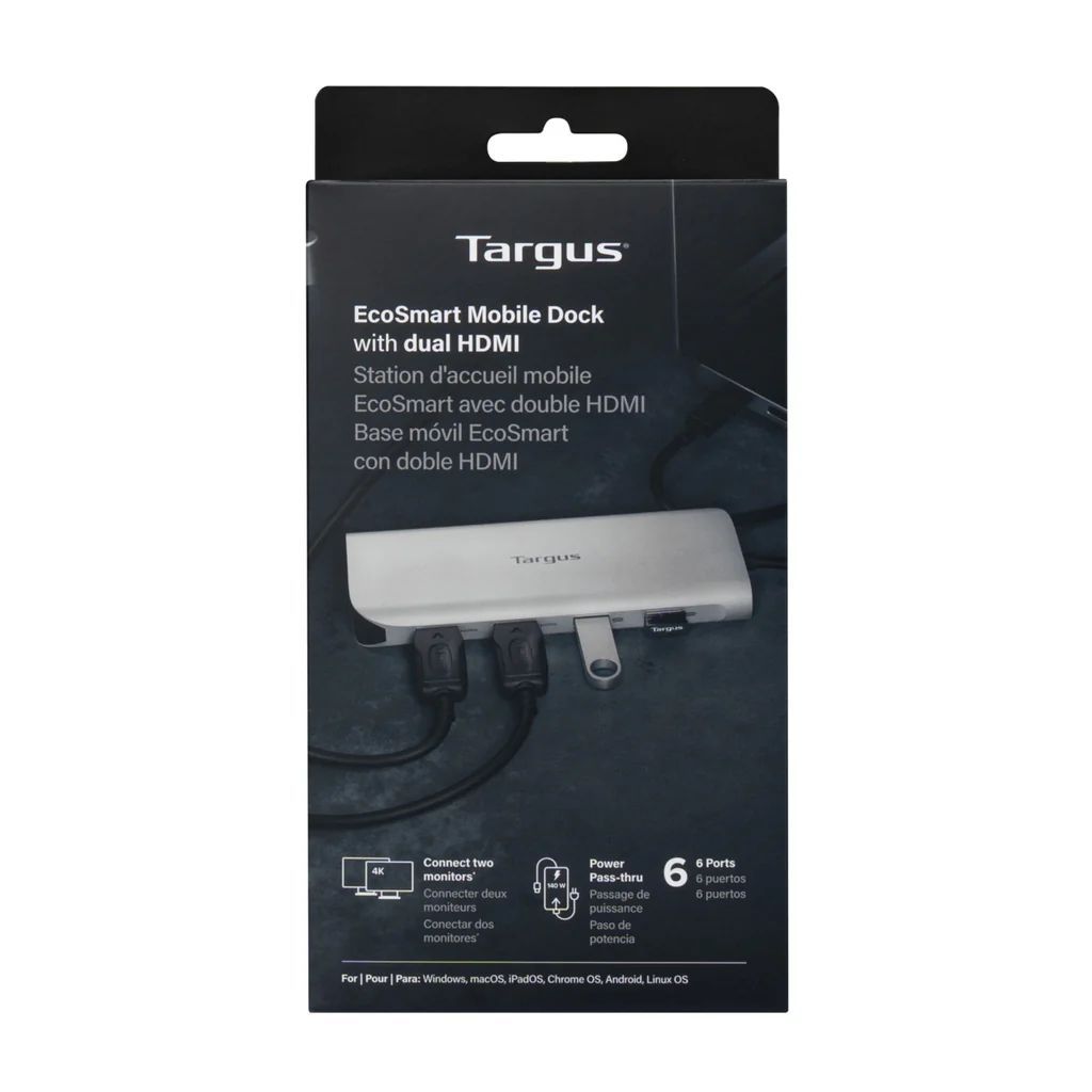 Targus Dual Video Mobile Dock with 140W EPR Pass-Thru Silver