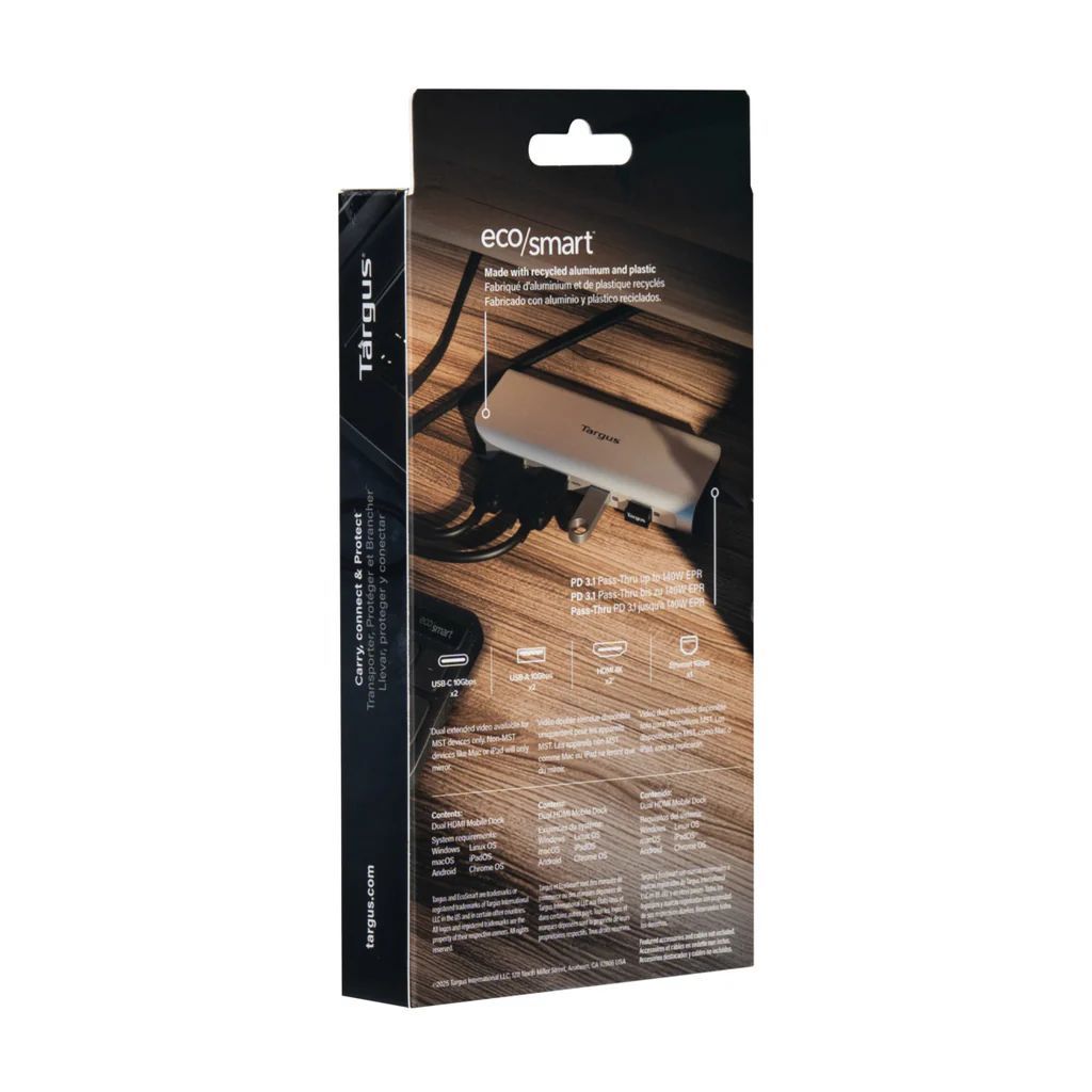 Targus Dual Video Mobile Dock with 140W EPR Pass-Thru Silver