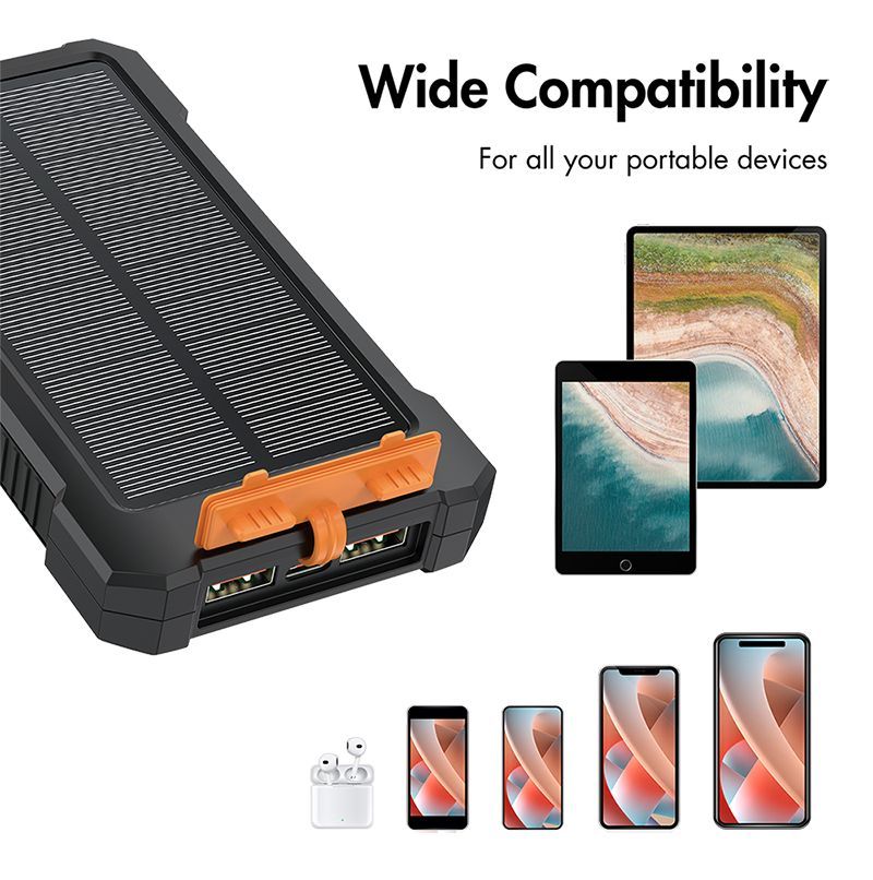 Logilink Solar LED Light 10000 mAh Power Bank Black/Orange
