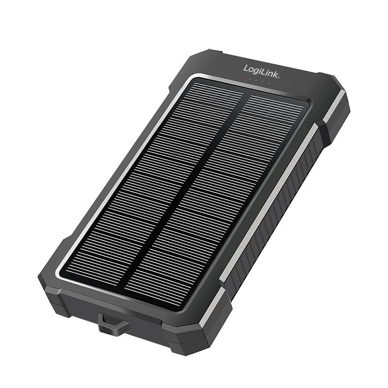 Logilink Solar LED Light 10000 mAh Power Bank Black/Orange
