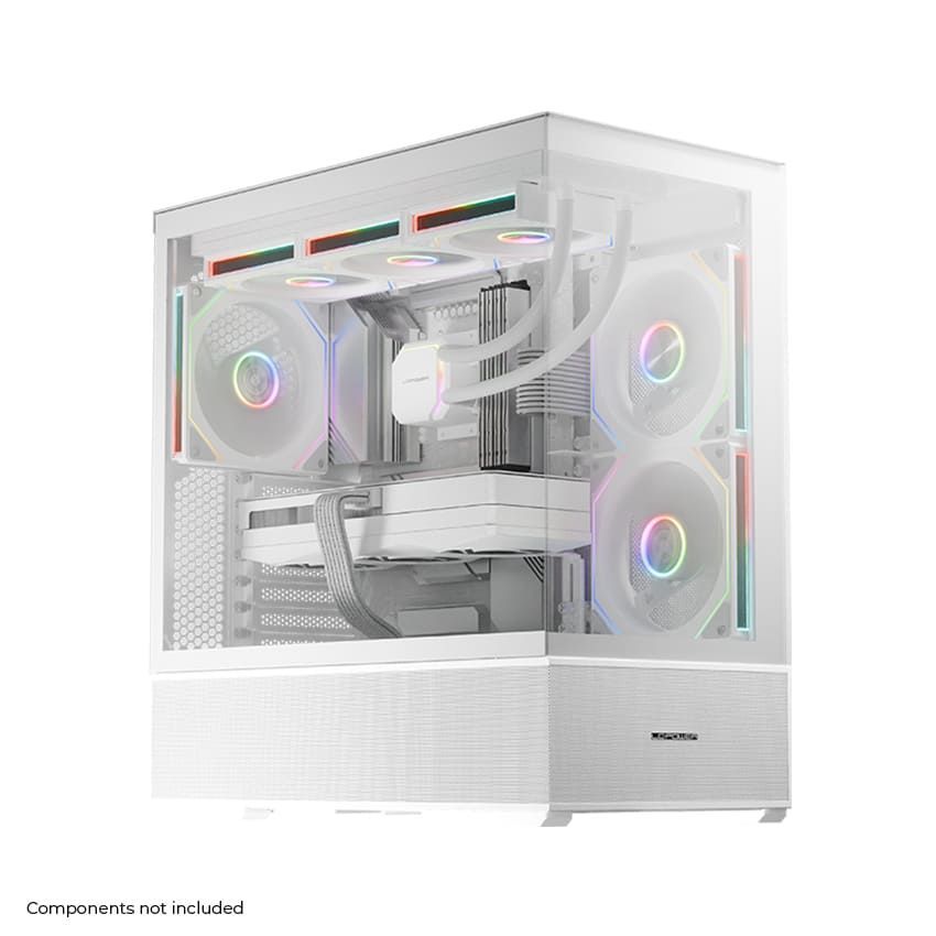 LC Power Gaming 812W Quartz Vision Tempered Glass White