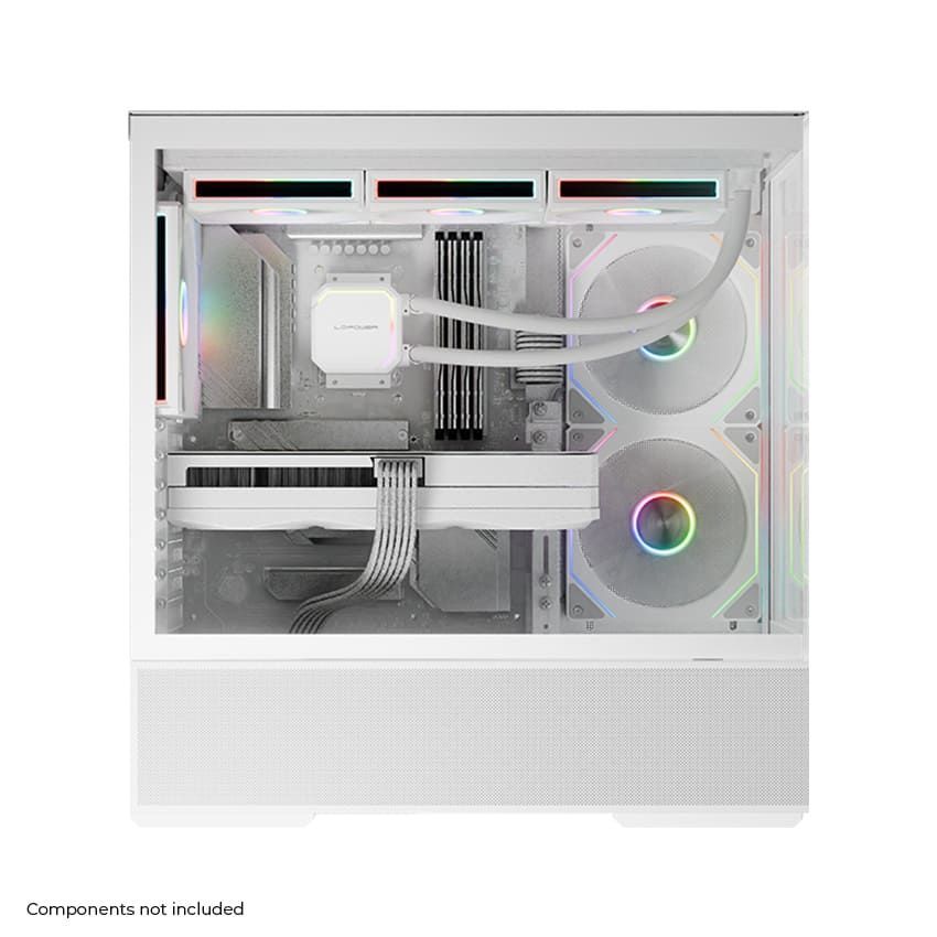 LC Power Gaming 812W Quartz Vision Tempered Glass White