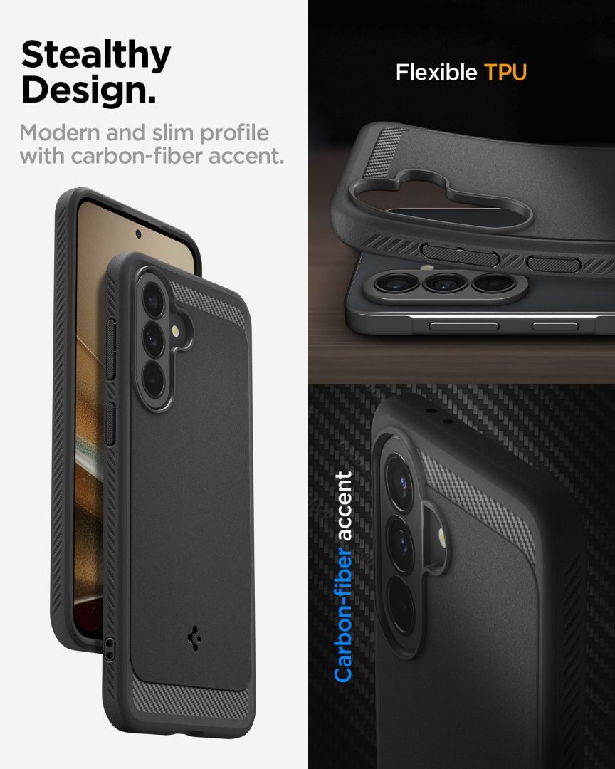 Spigen Rugged Armor case for Samsung Galaxy A57 5G Matte Black