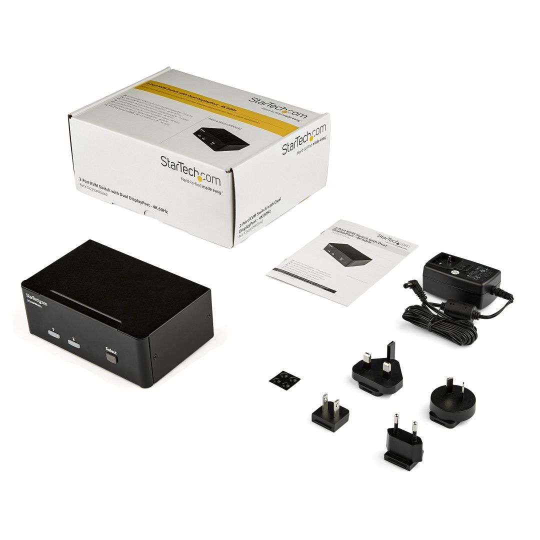 Startech 2-Port DisplayPort Dual-Monitor KVM Switch 4K/60Hz