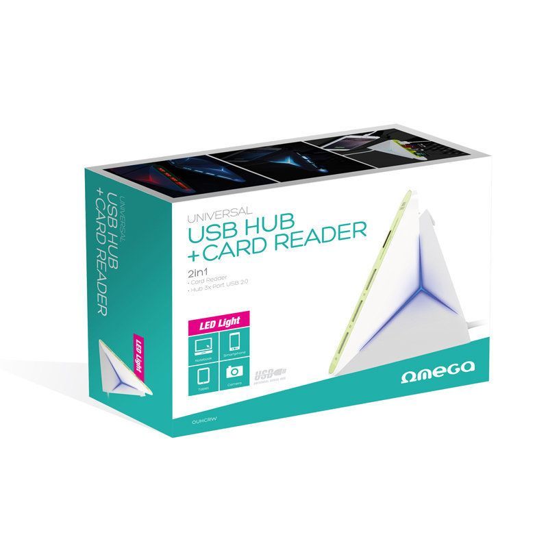 Platinet Omega 3 Ports USB2.0 HUB+ Card Reader White