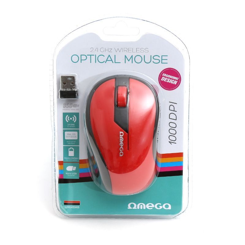 Platinet Omega OM0415RB wireless mouse Black/Red