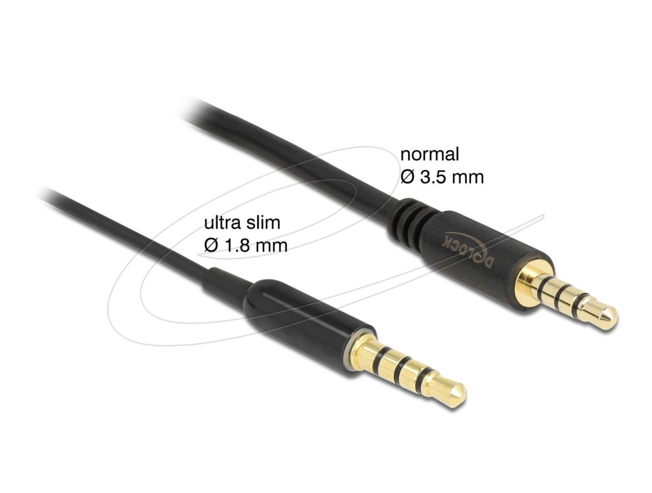 DeLock Stereo Jack 3.5mm male to male cable 0,5m Black
