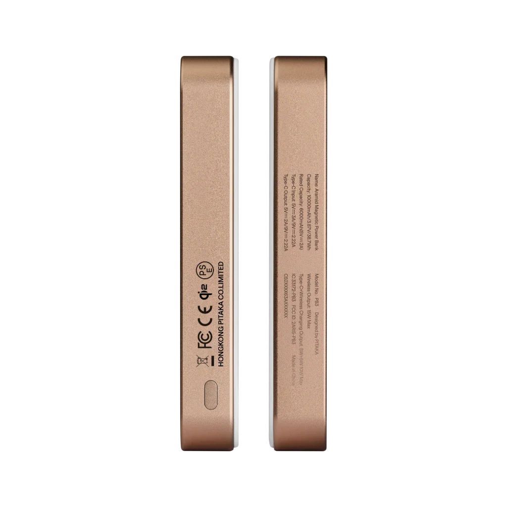 Pitaka Qi2 10000mAh Power Bank Golden Glint