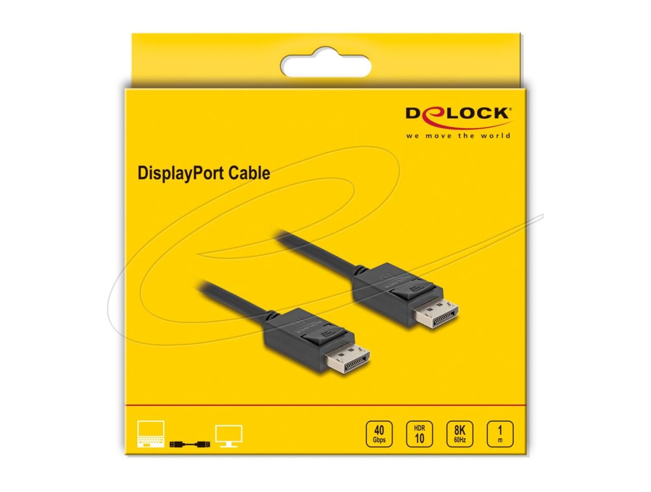 DeLock DisplayPort 16K 30 Hz/8K 60 HzCable 1m Black