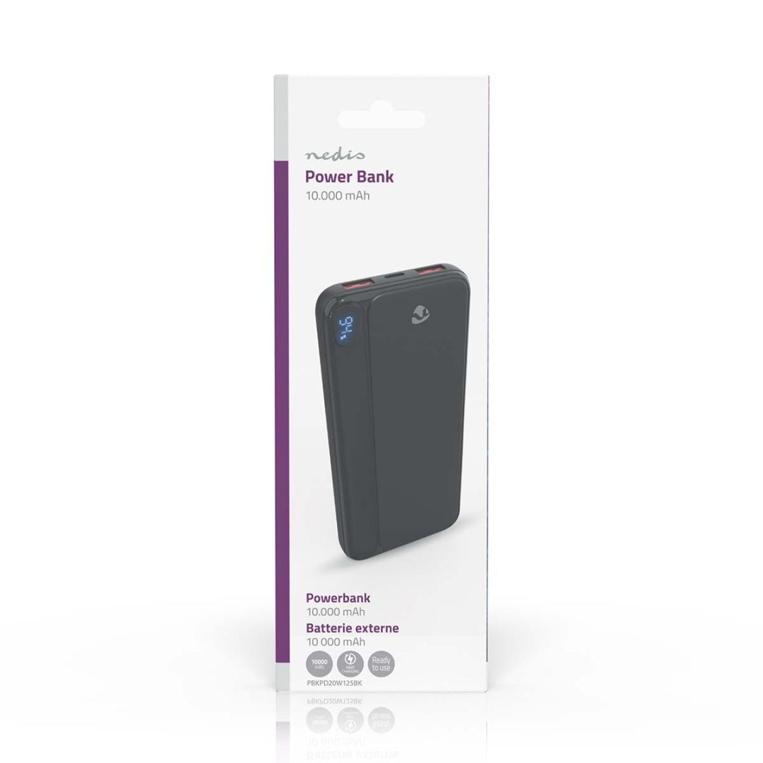 Nedis PBKPD20W125BK 10000mAh Powerbank Black