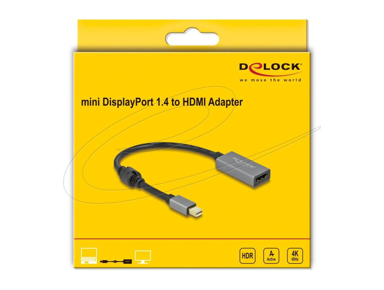 DeLock Active mini DisplayPort 1.4 to HDMI Adapter 4K 60 Hz Black