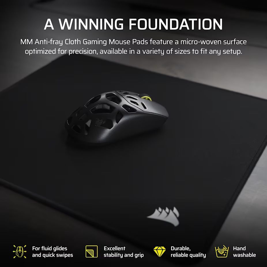 Corsair MM Anti-fray Cloth Medium Gaming Egérpad Black