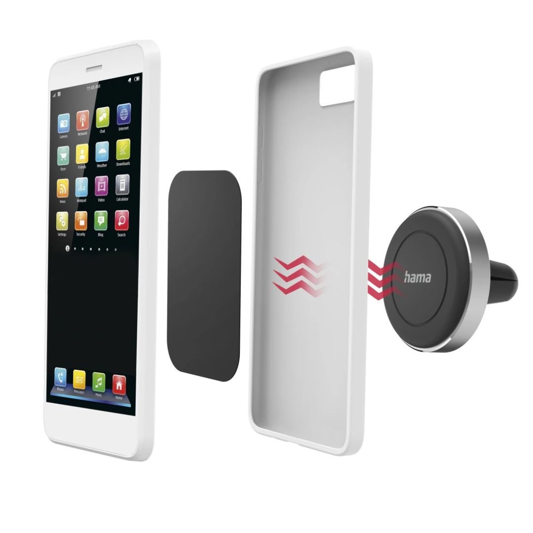Hama Car Phone Holder Magnetic for Air Vent Universal Black