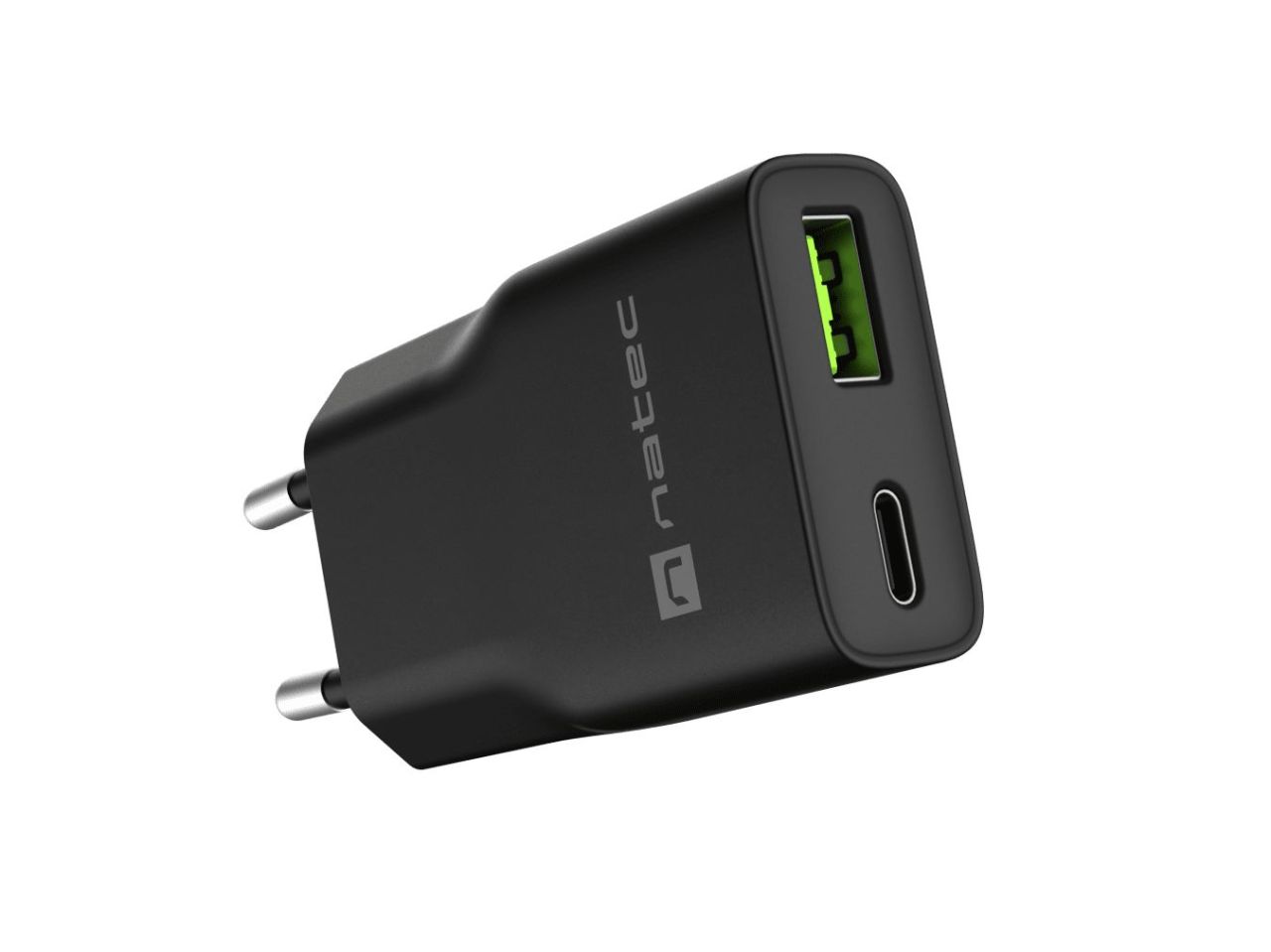 natec Ribera Gan Slim Charger Black