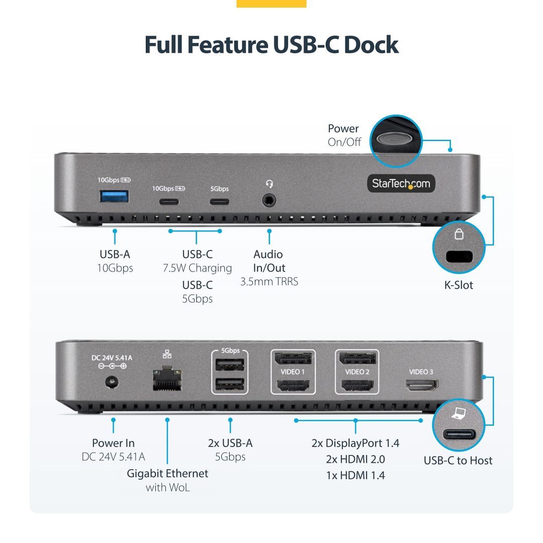 Startech USB-C Triple Monitor Docking Station
