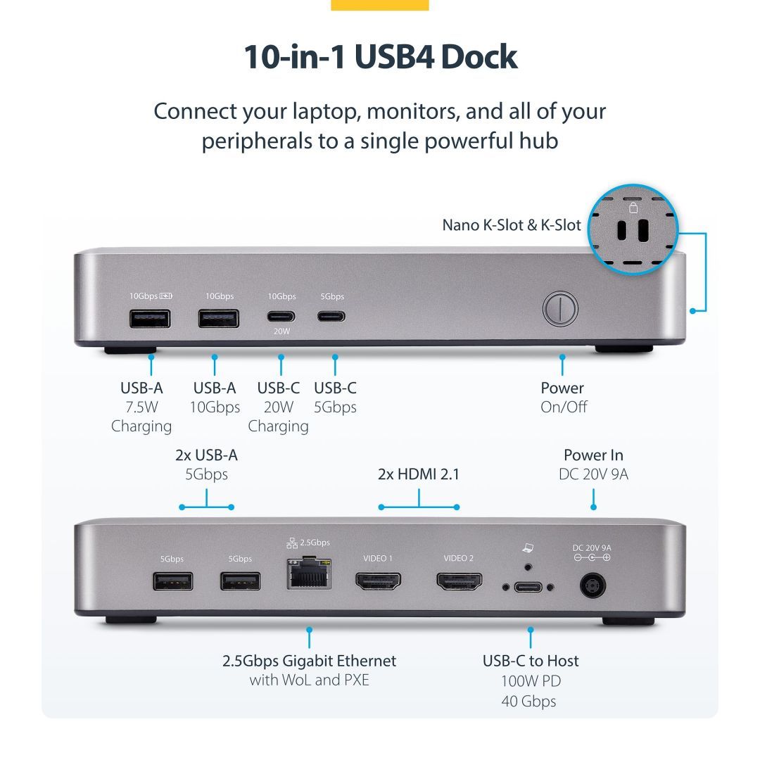 Startech Dual-Monitor USB4 Docking Station