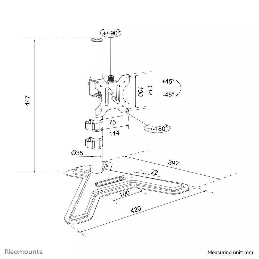 Neomounts DS45-600BL1 Single monitor stand 10-32"