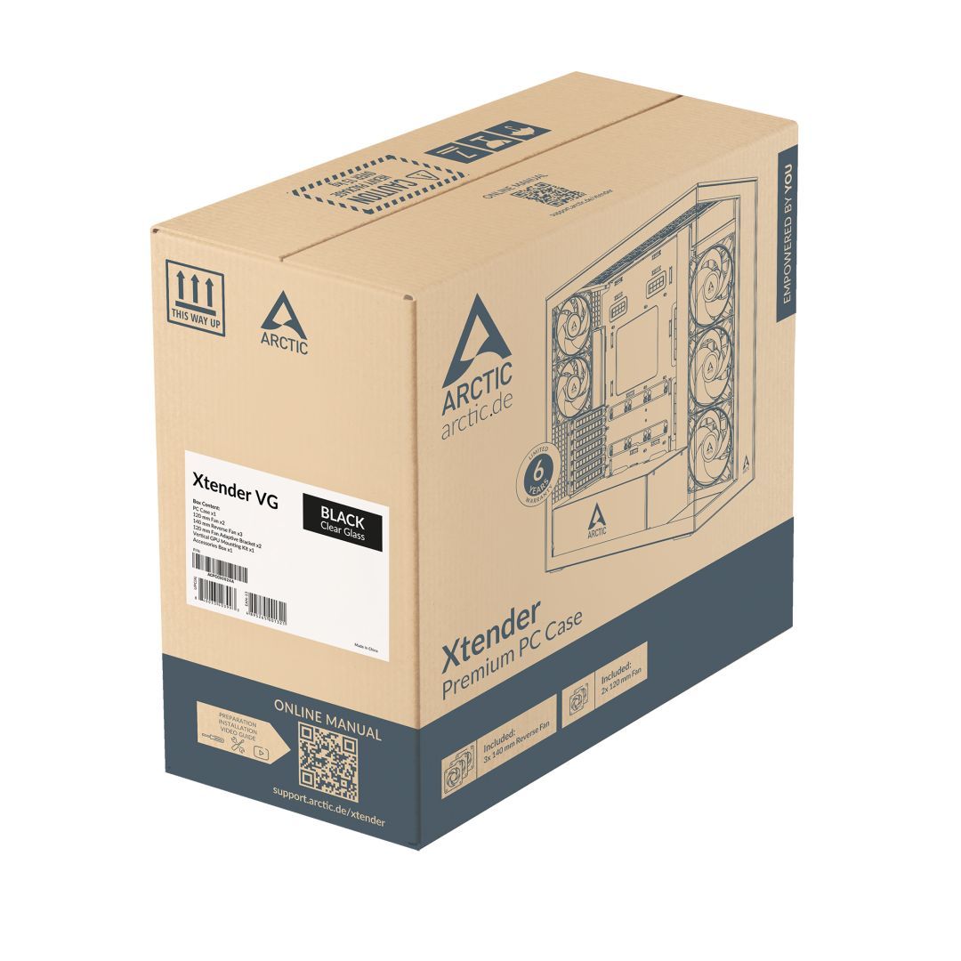 Arctic Xtender VG Clear Tempered Glass Black Arctic Xtender VG Clear Tempered Glass Black