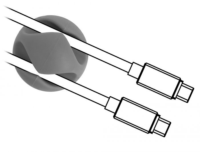 DeLock Cable Holder with 2 feed-throughs Set 6 pieces