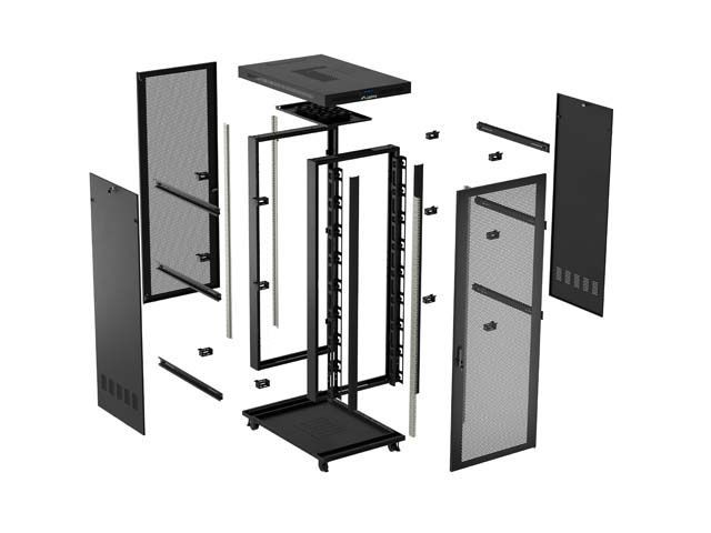 Lanberg 19" 27U Szabadon álló Rackszekrény Black