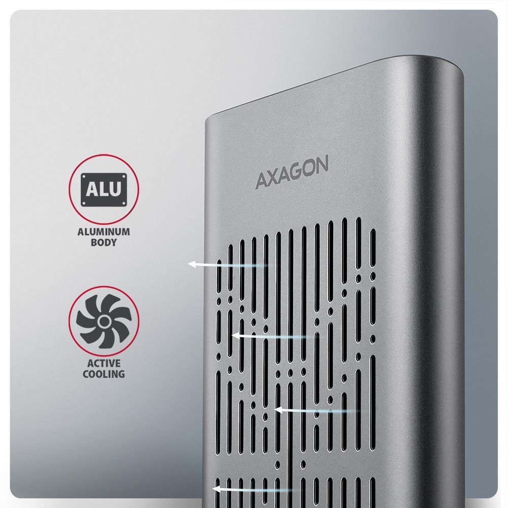 AXAGON EEM2-20GD USB-C 20Gbps Dual M.2 NVMe SSD Clone Mastert Enclosure
