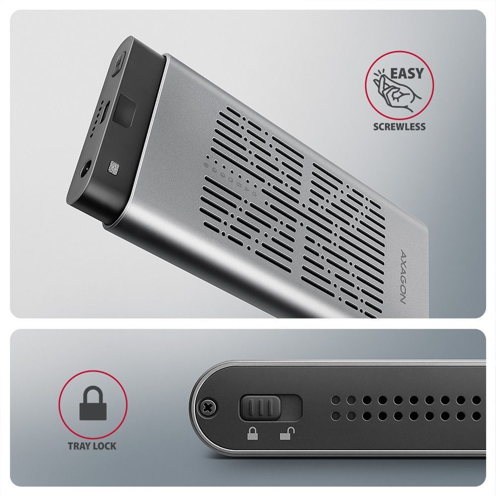 AXAGON EEM2-20GD USB-C 20Gbps Dual M.2 NVMe SSD Clone Mastert Enclosure