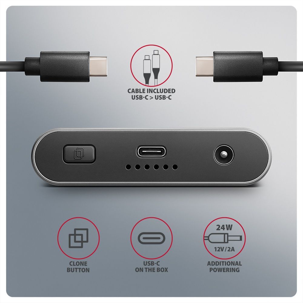 AXAGON EEM2-20GD USB-C 20Gbps Dual M.2 NVMe SSD Clone Mastert Enclosure