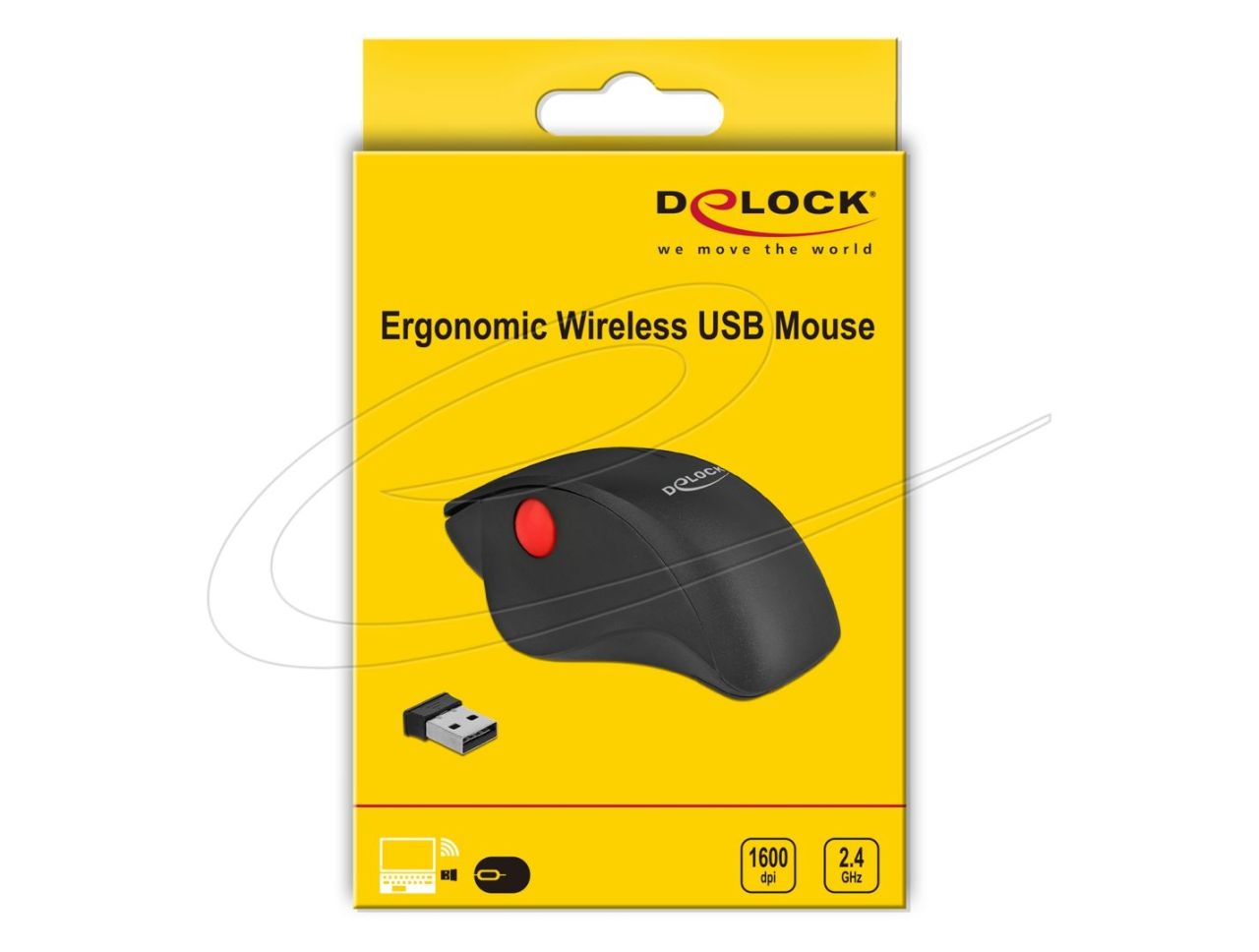 DeLock Ergonomic Wireless Vertical Mouse Black