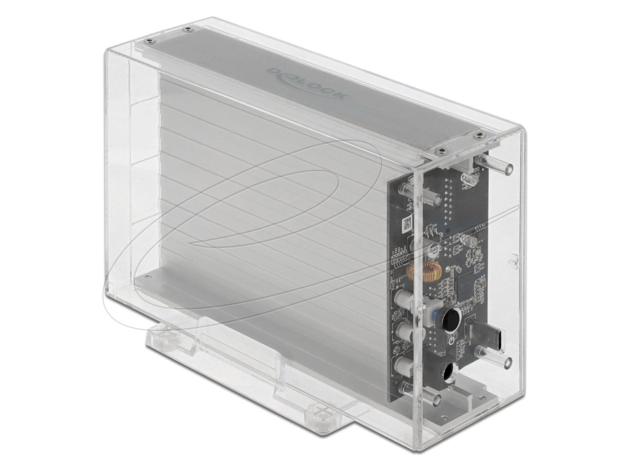 DeLock External Dual Enclosure for 2x3.5″ SATA HDD Transparent