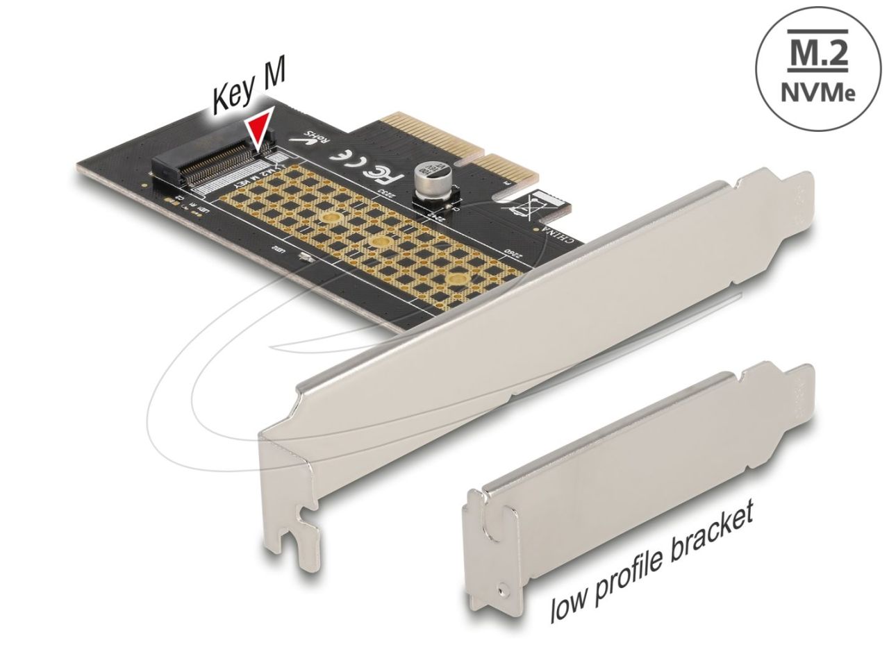 DeLock PCI Express x4 Card to 1xInternal NVMe M.2 Key M 80 mm LP DeLock PCI Express x4 Card to 1xInternal NVMe M.2 Key M 80 mm LP