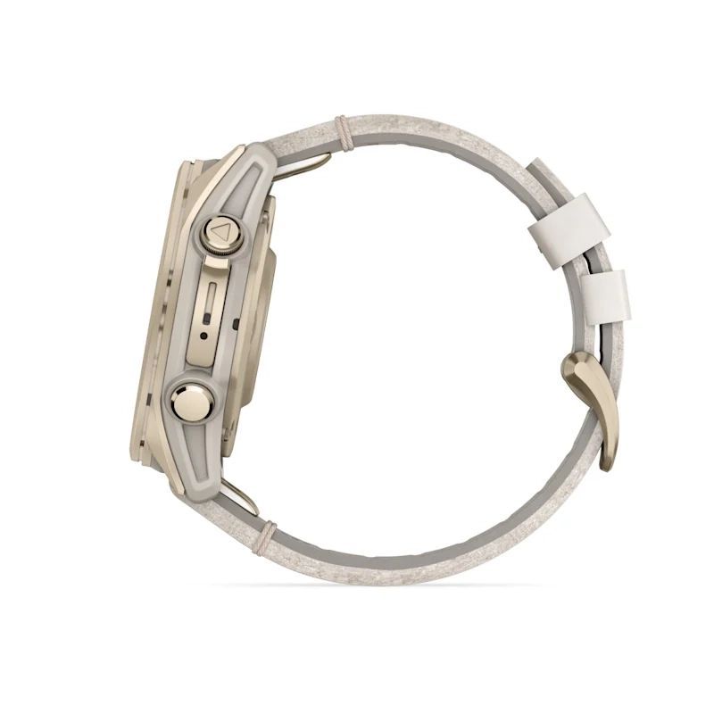 Garmin fenix 8 43mm AMOLED Sapphire, Soft Gold with Limestone Leather Band