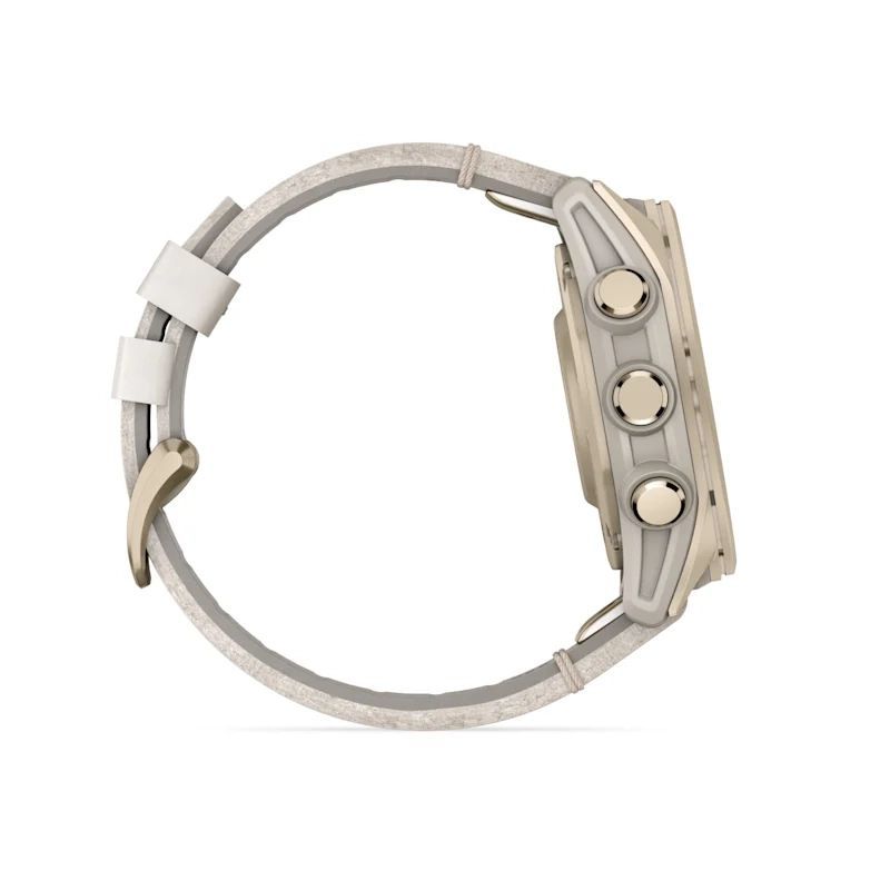 Garmin fenix 8 43mm AMOLED Sapphire, Soft Gold with Limestone Leather Band